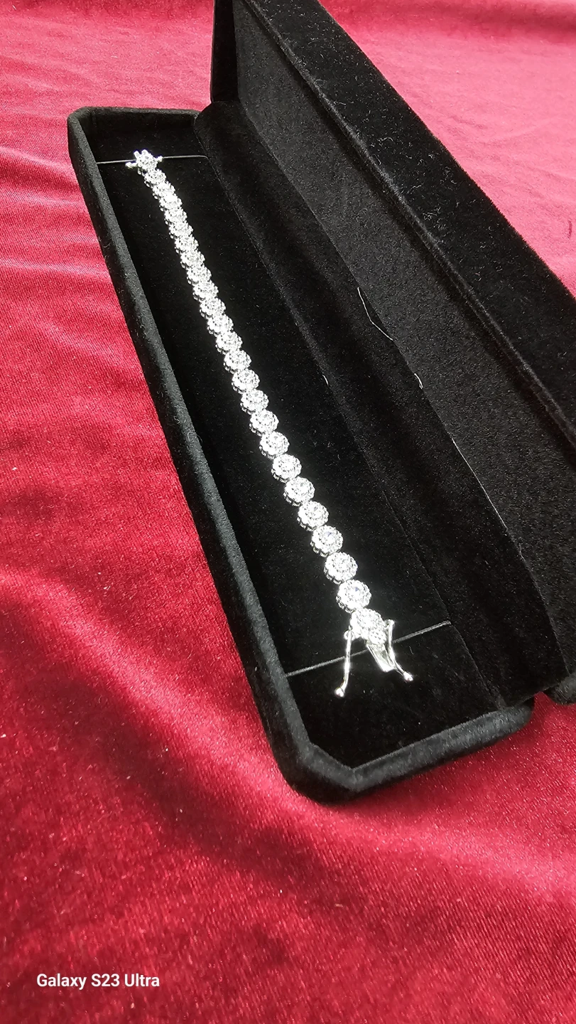 925 sterling silver bracelet with cubic zirconia zice 7"