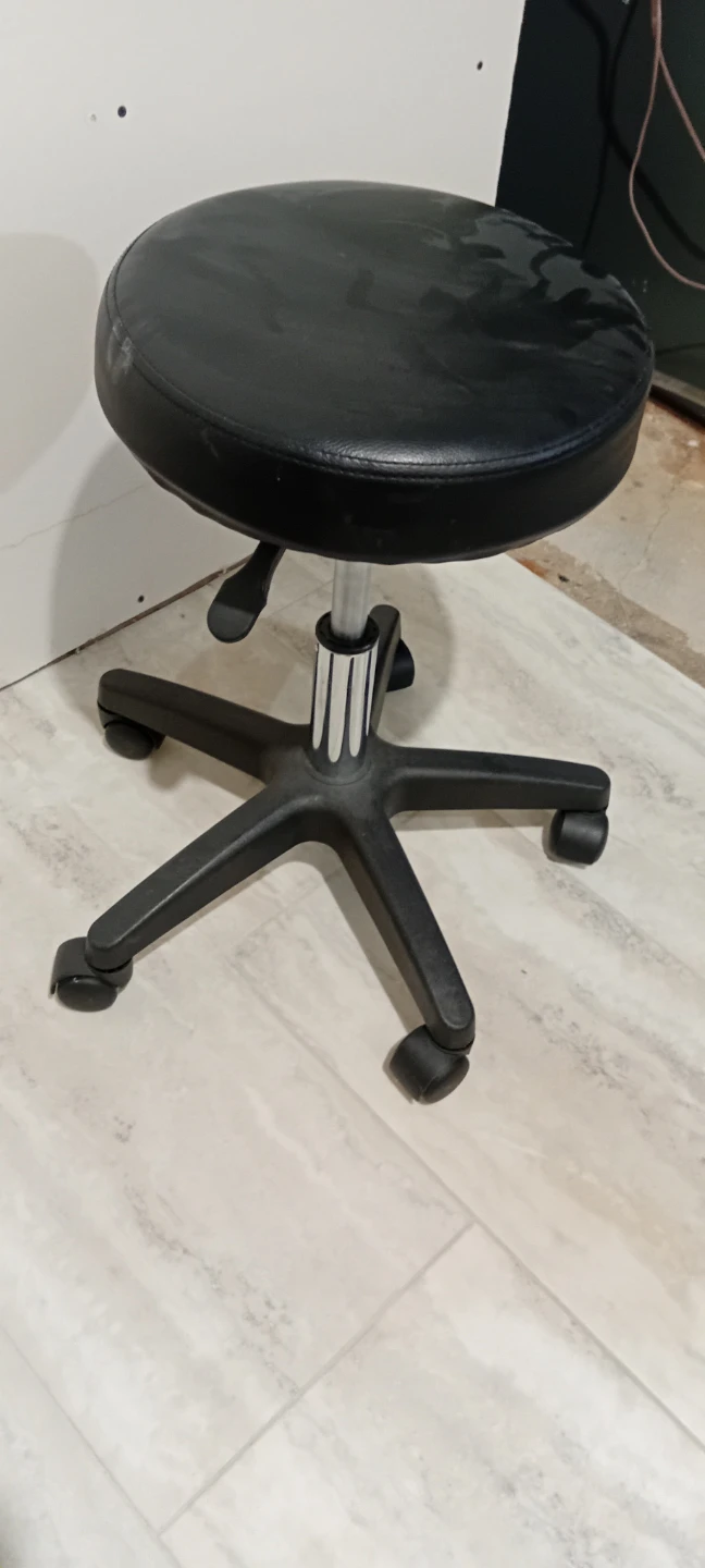 Black Rolling Stool