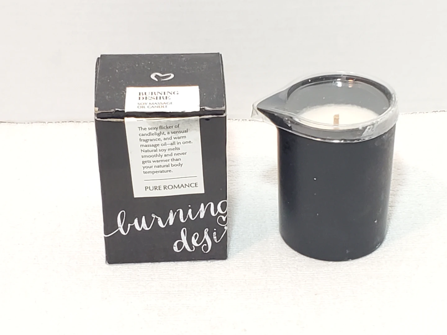 Burning Desire Soy Massage Oil Candle by Pure Romance New Box