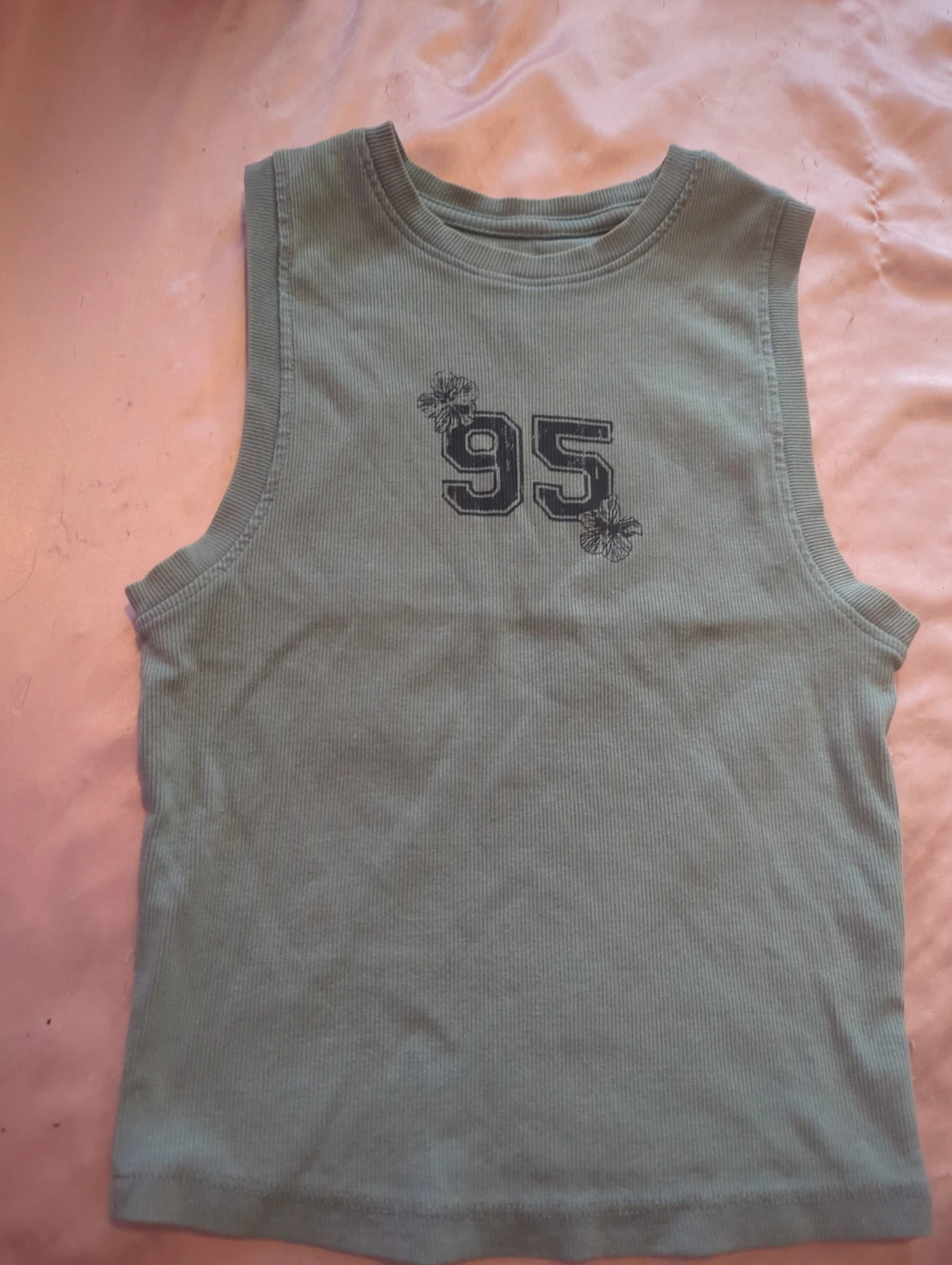 Blue cropped tank top - photo 2