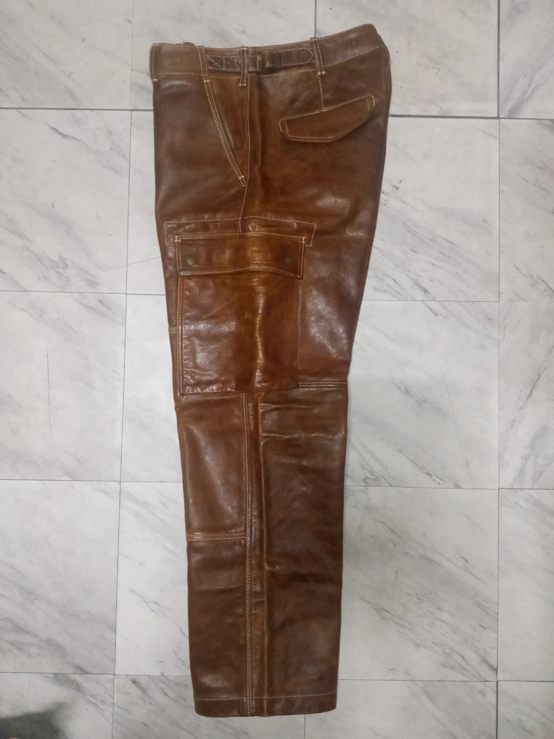 Awesome Super Rare Vintage Polo Jeans,100% Leather CargoSize 32 - photo 5
