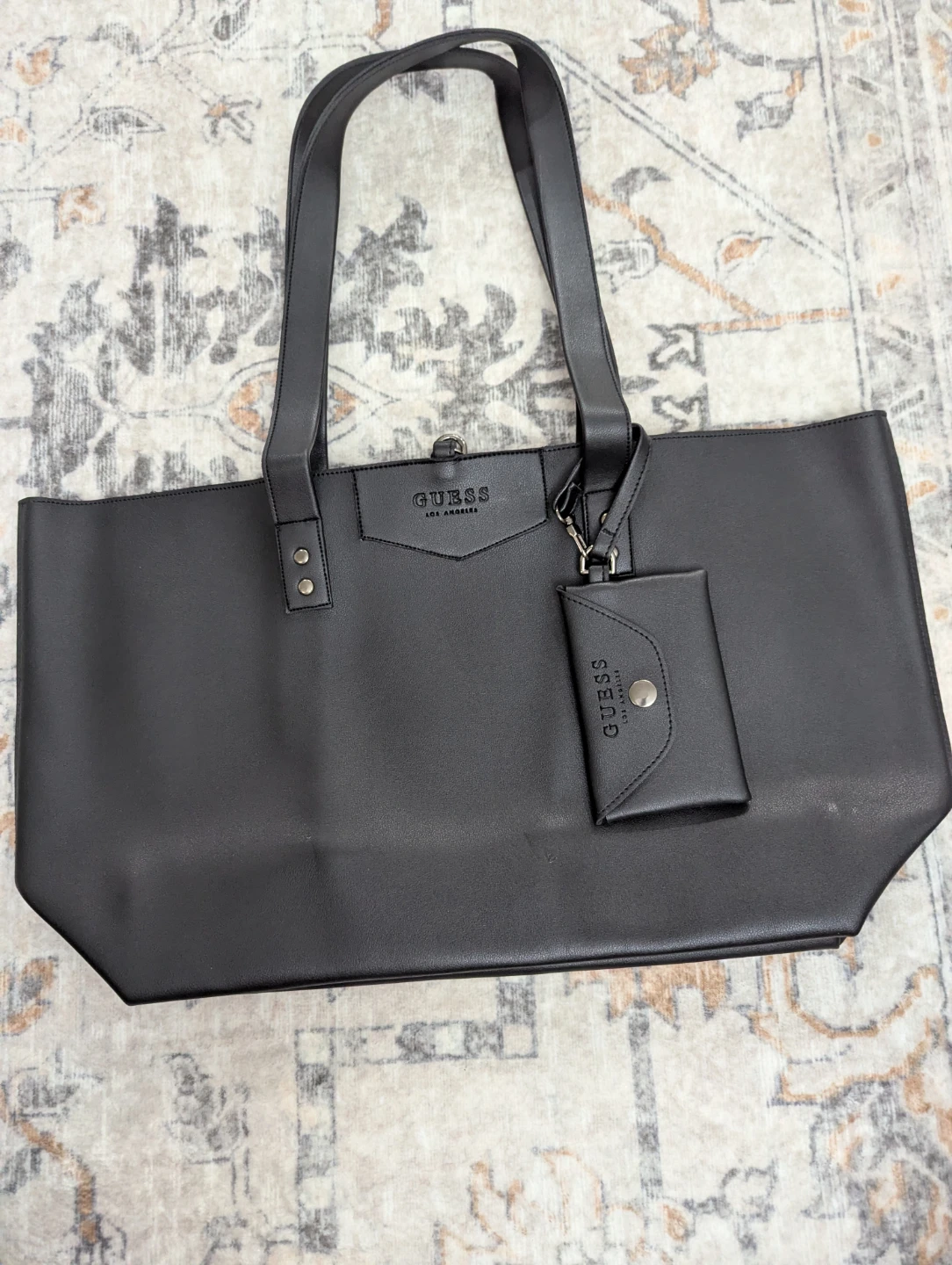 NEW Guess Black Tote Bag with Coin Pouch