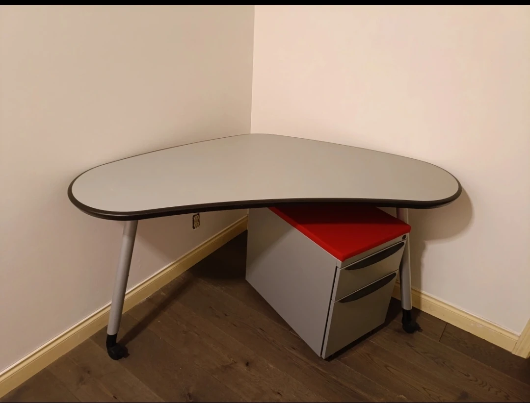 Haworth Three Leg Corner Desk. Mobile File Cabinet