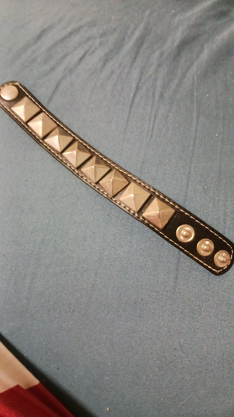 Studded Black Leather  Bracelet