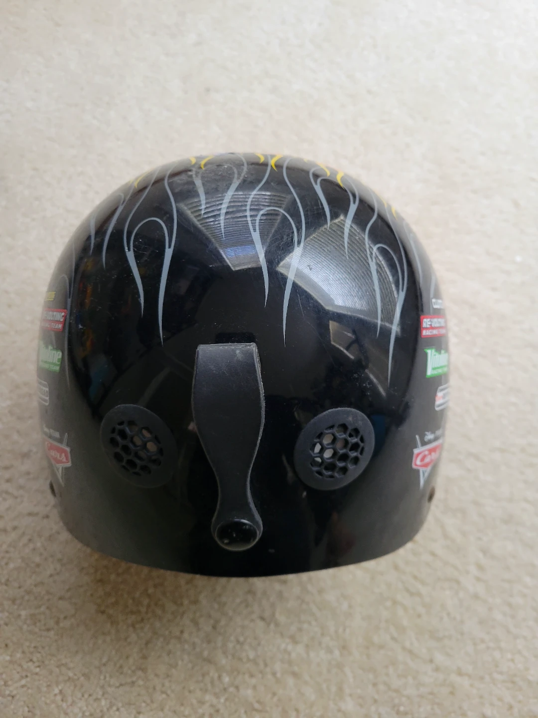 Kids' Orange Helmet with Flame Design - photo 2