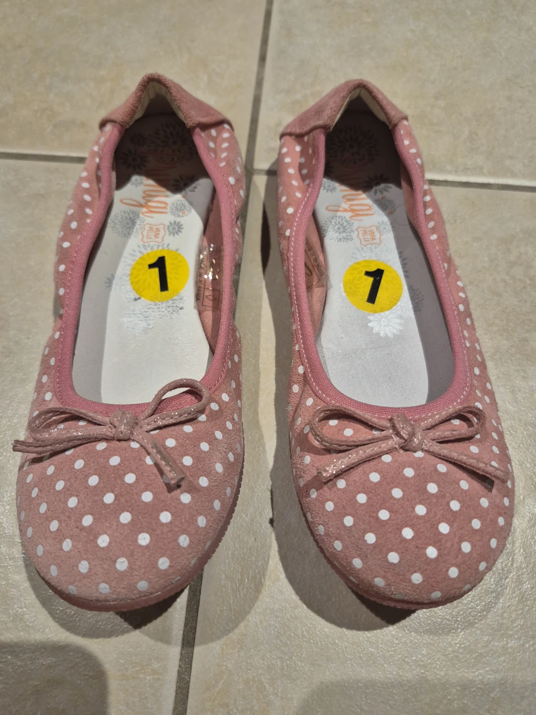 BRAND NEW - Pink Polka Dot Ballet Flats - Size 1 - photo 2