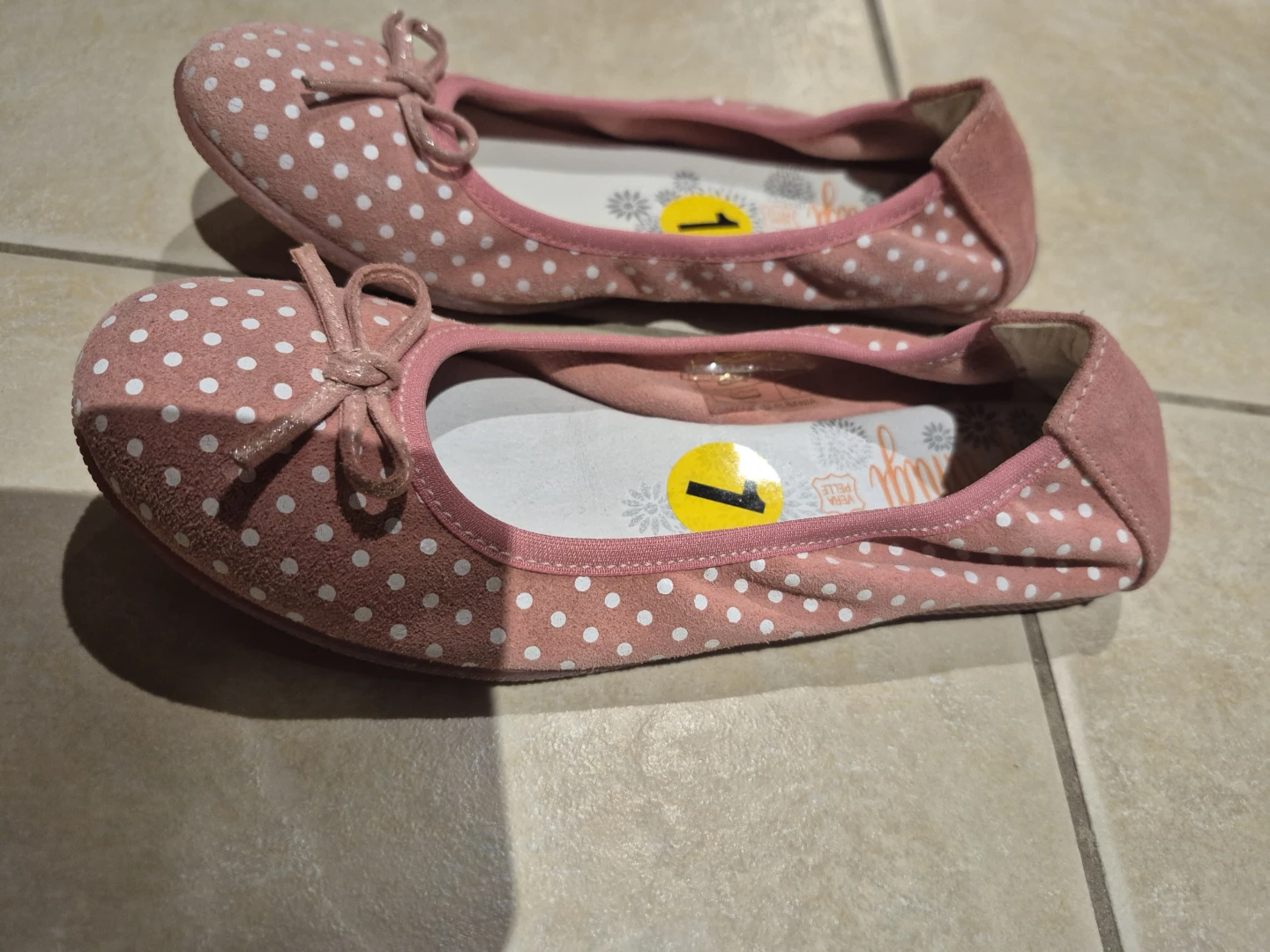 BRAND NEW - Pink Polka Dot Ballet Flats - Size 1 - photo 3