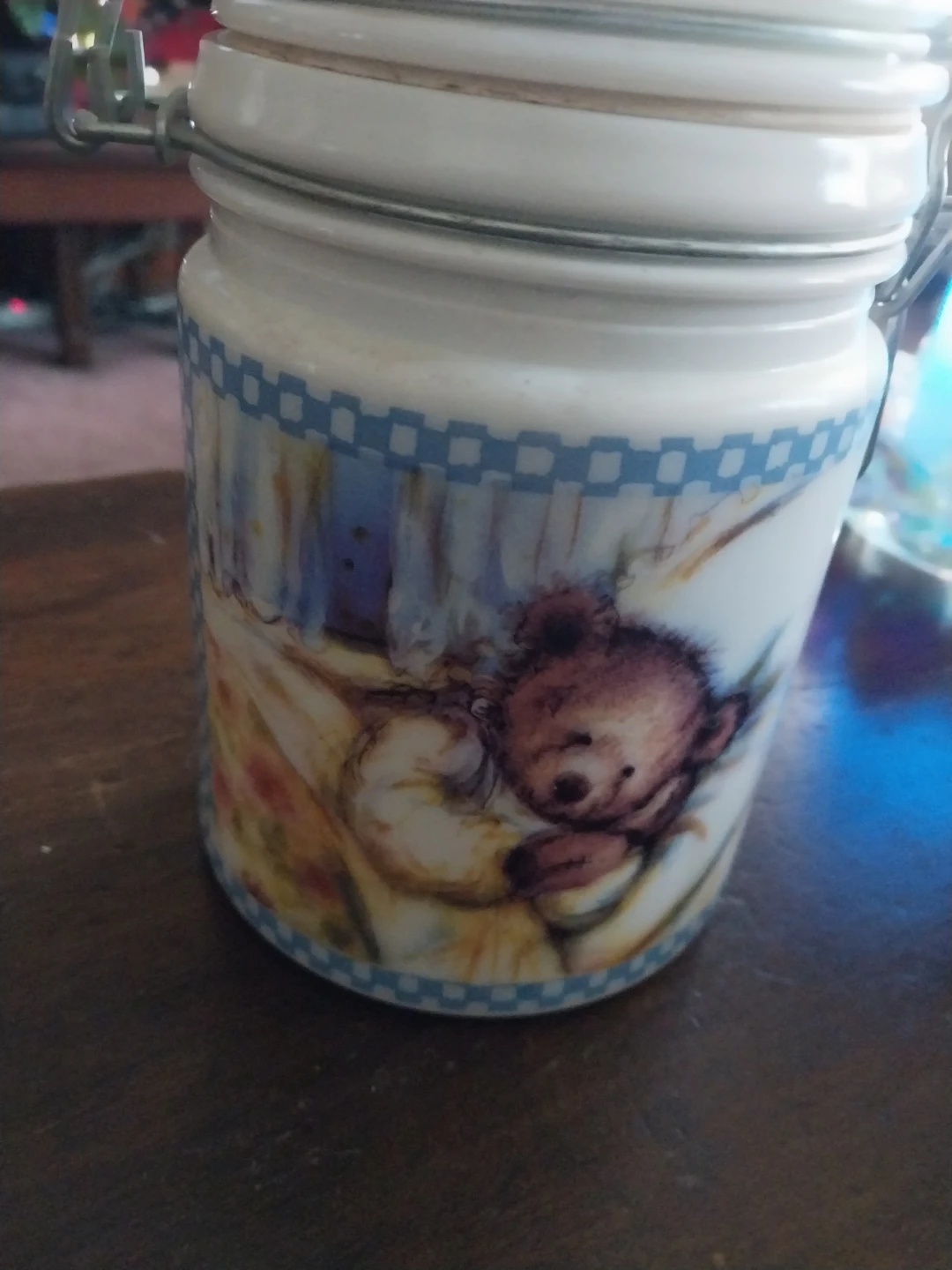 Ceramic Teddy Bear Storage Jar