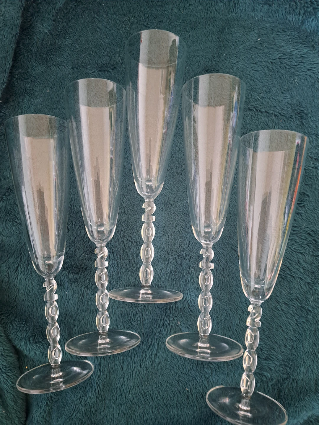 Champagne Flutes with Decorative Stems