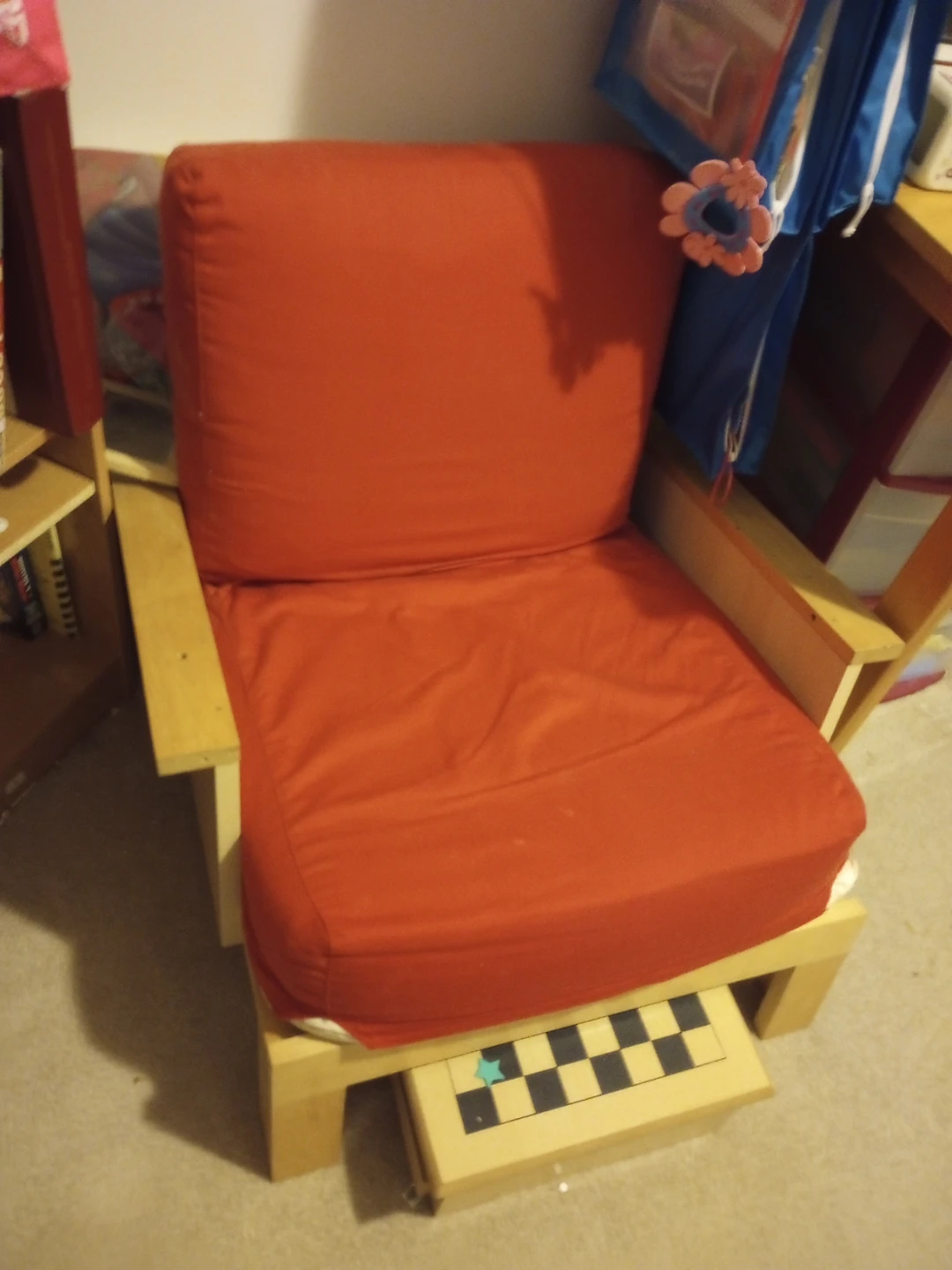 Kids Armchair with Red Cushion
