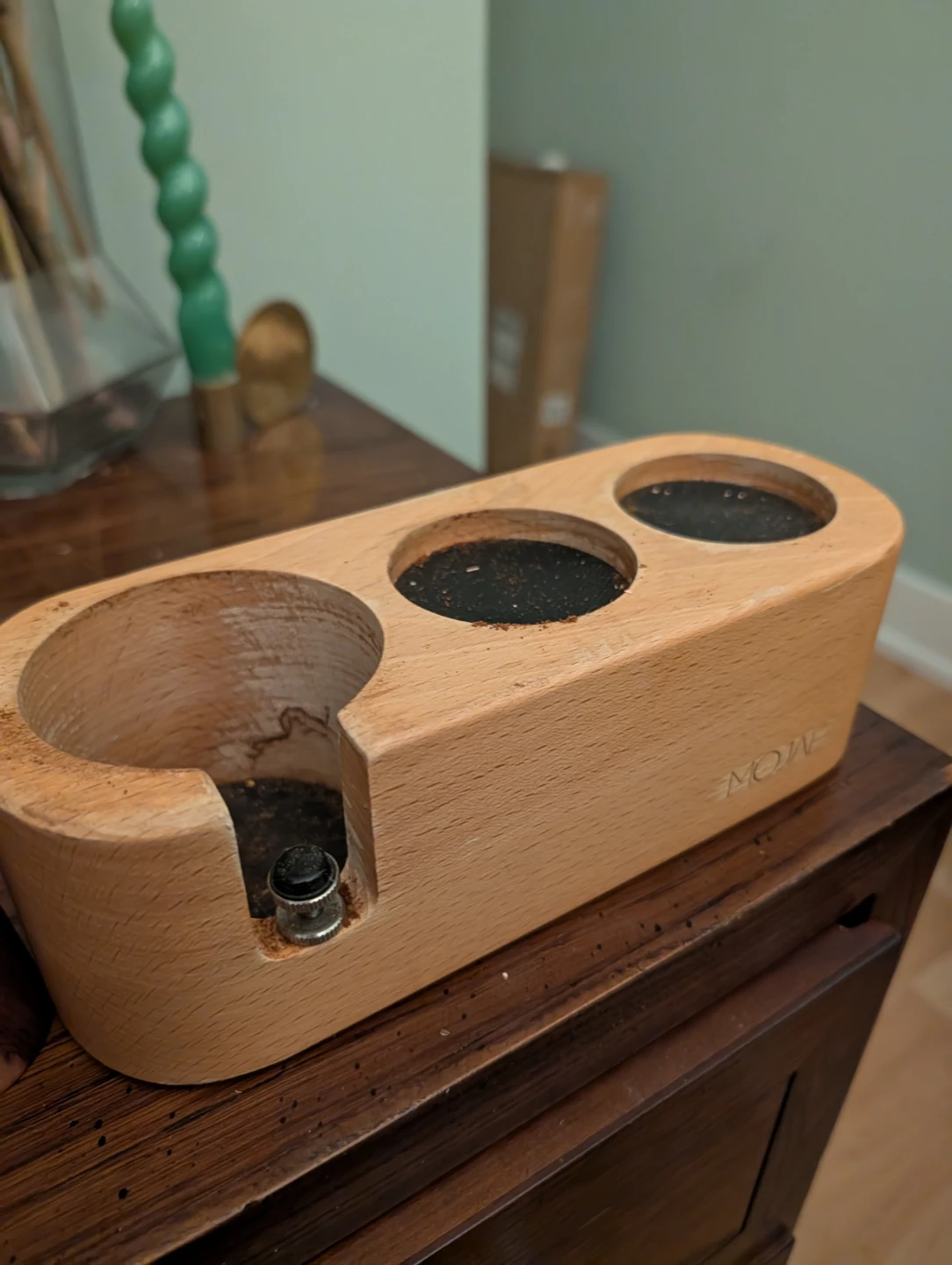 MOW Wood Espresso Knock Box & Tamper Holder Set - photo 2