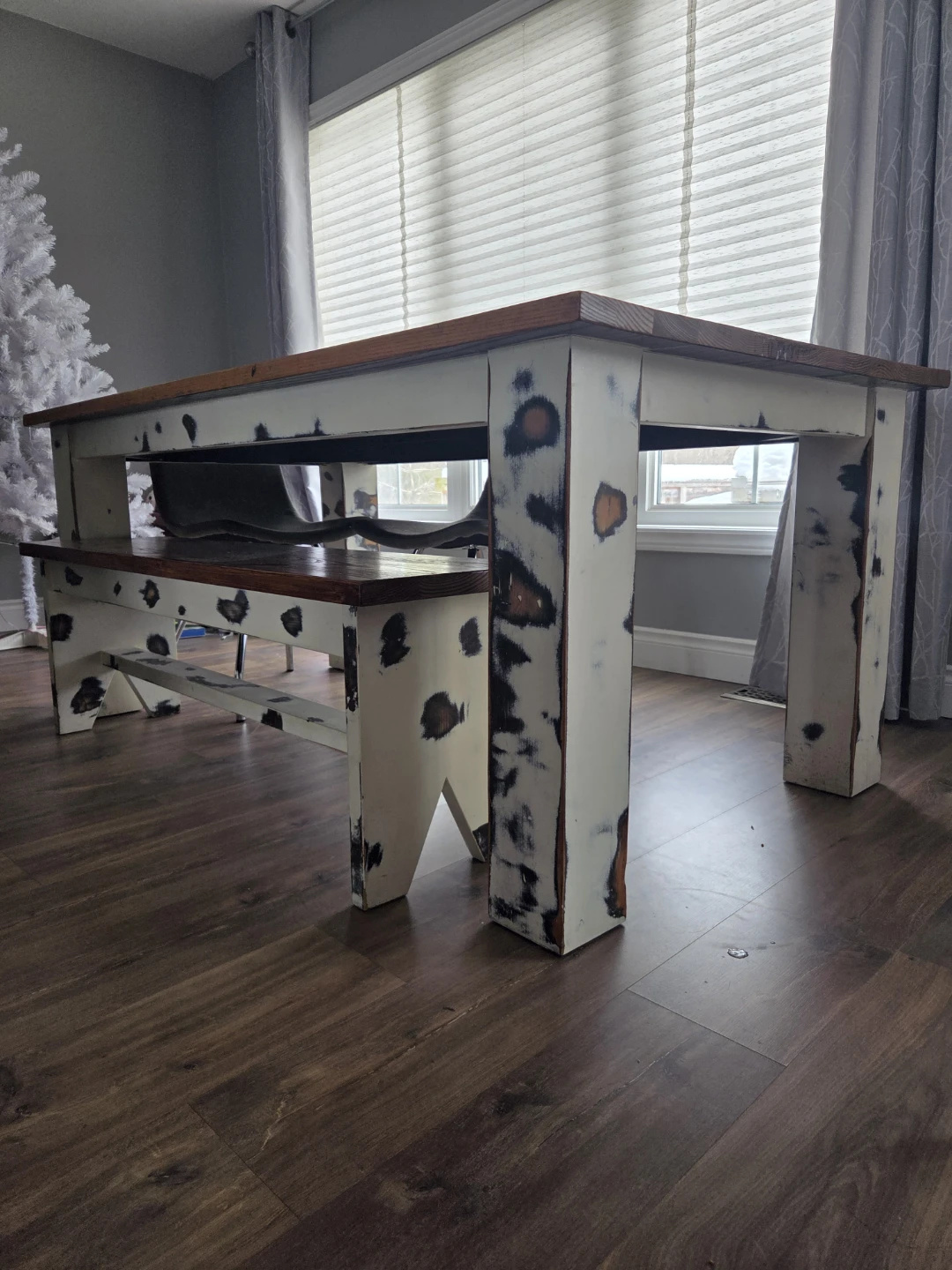 Farmhouse Dining Table and Bench Set - photo 2