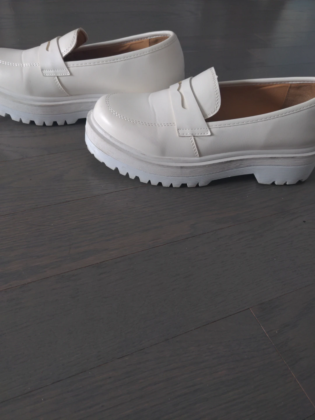 White Qupid Platform Loafers - Size 8