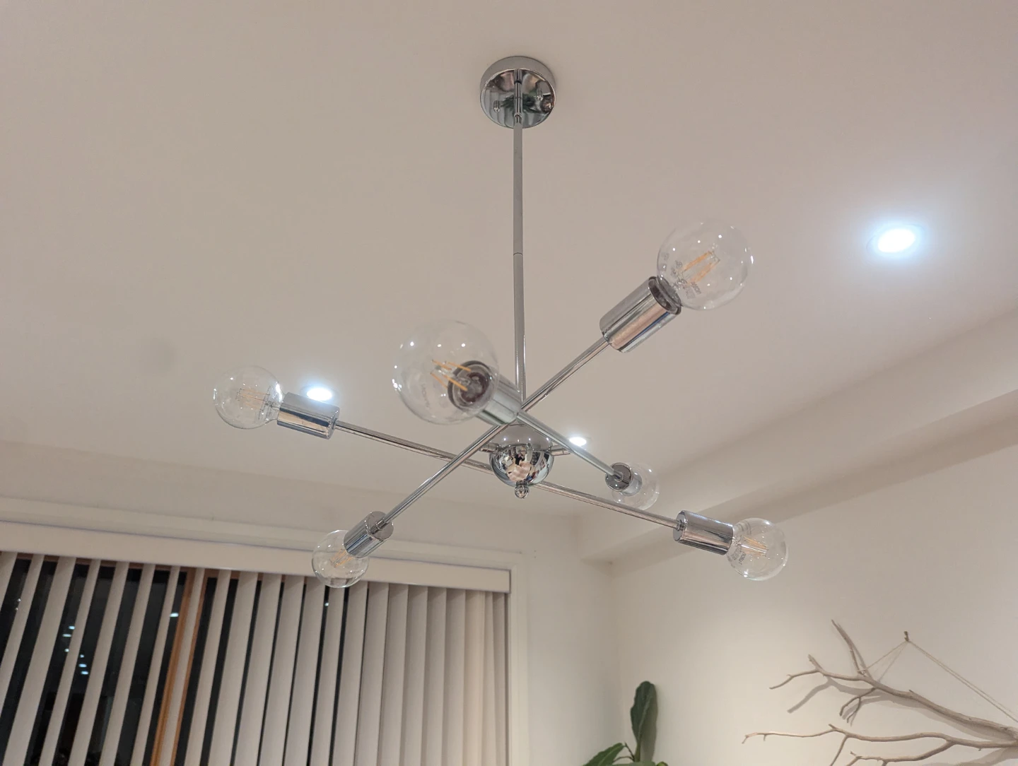 Chrome Sputnik Style Chandelier