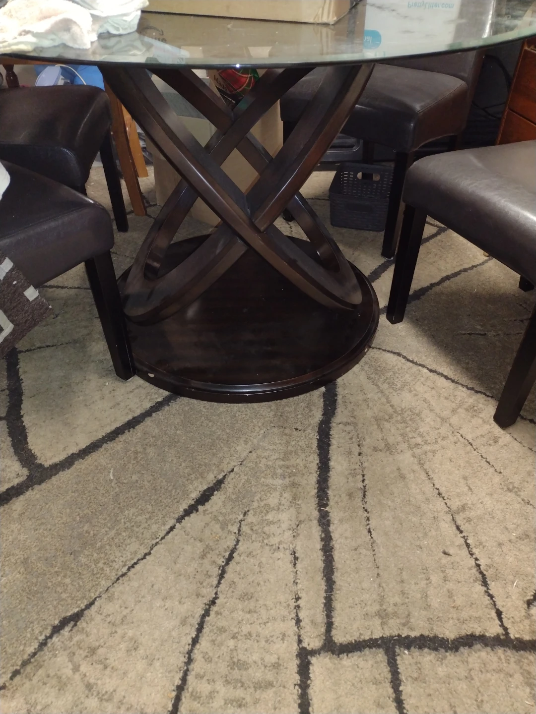 Round Glass Top Dining Table