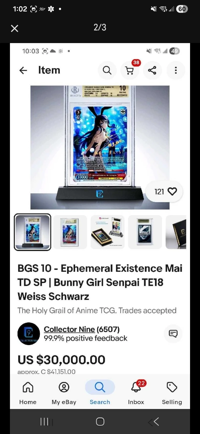 Bunny Girl Senpai Weiss Schwarz Trading Card - photo 2