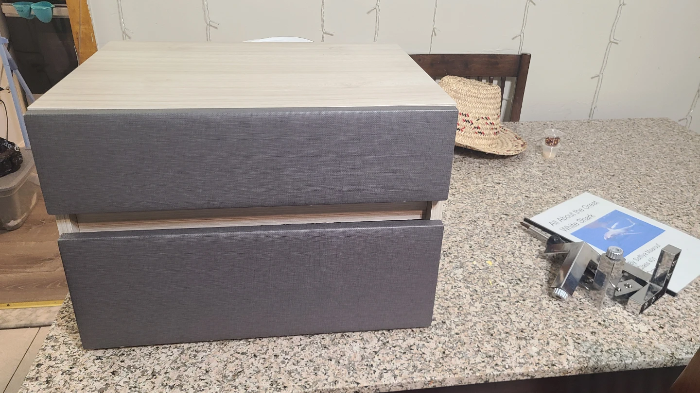 2-Drawer Nightstand - Gray & Beige - photo 2