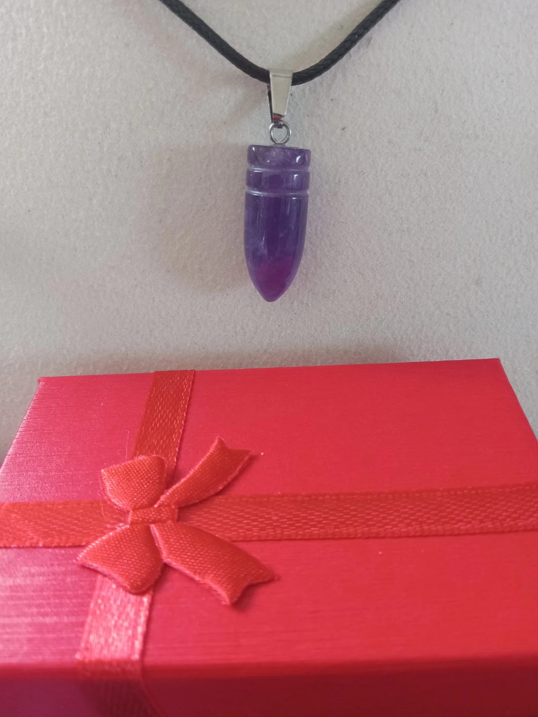 Amethyst Crystal Point Pendant Necklace