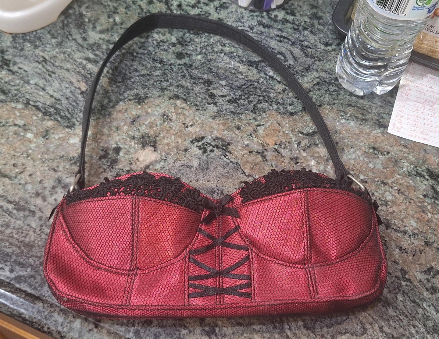 Red Corset Style Shoulder Bag