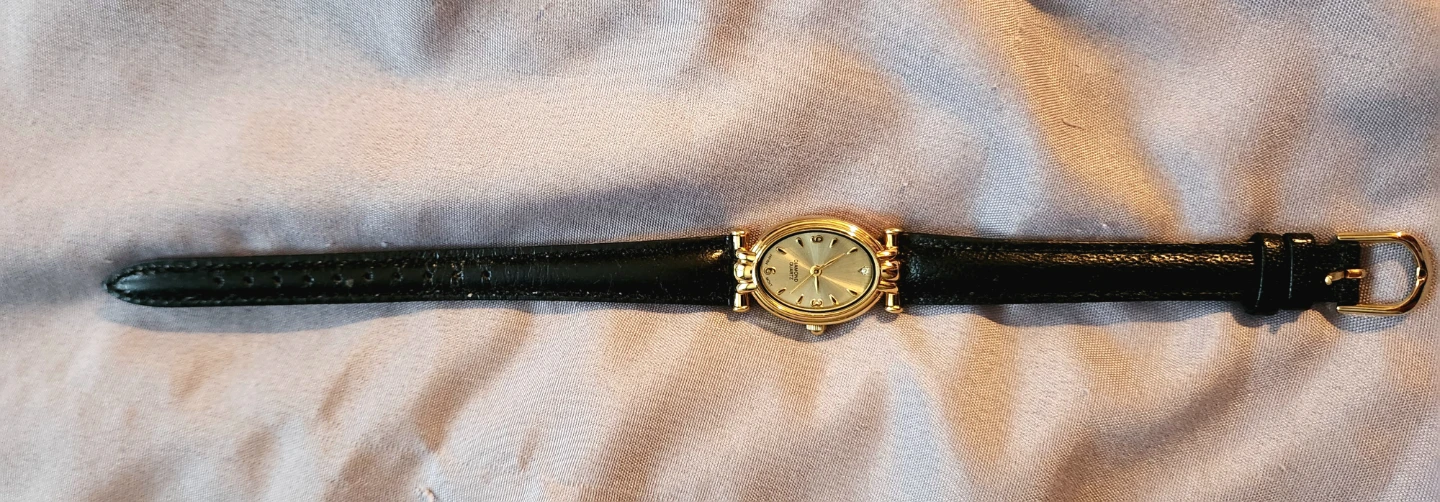 Women's Diamond Quartz Watch with Black Leather Band - photo 3