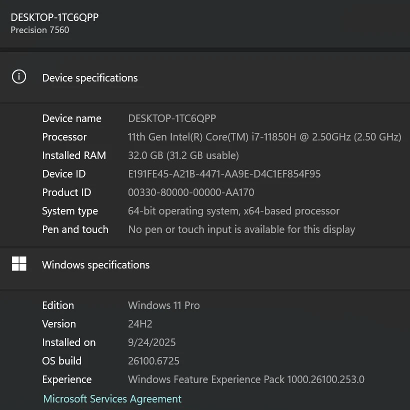 2022 i7 11th 32GB 1TB NVIDIA T1200 W11Pro Dell Precision 7560 - photo 3