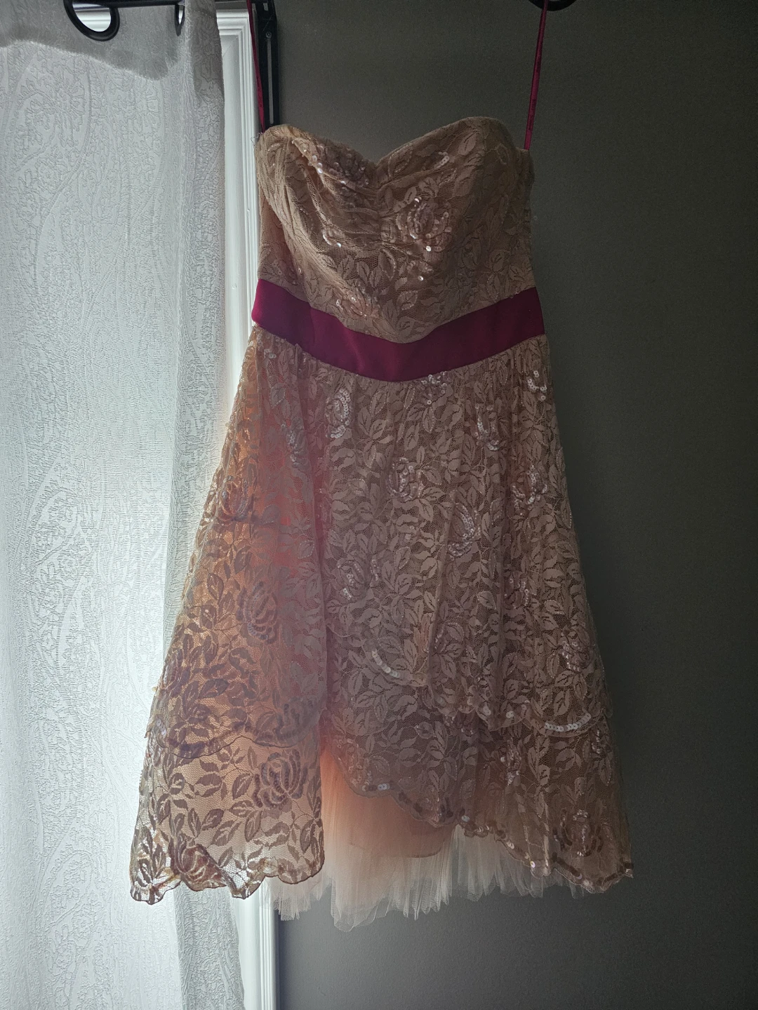 Betsy johnson Lace Strapless Dress with Bow