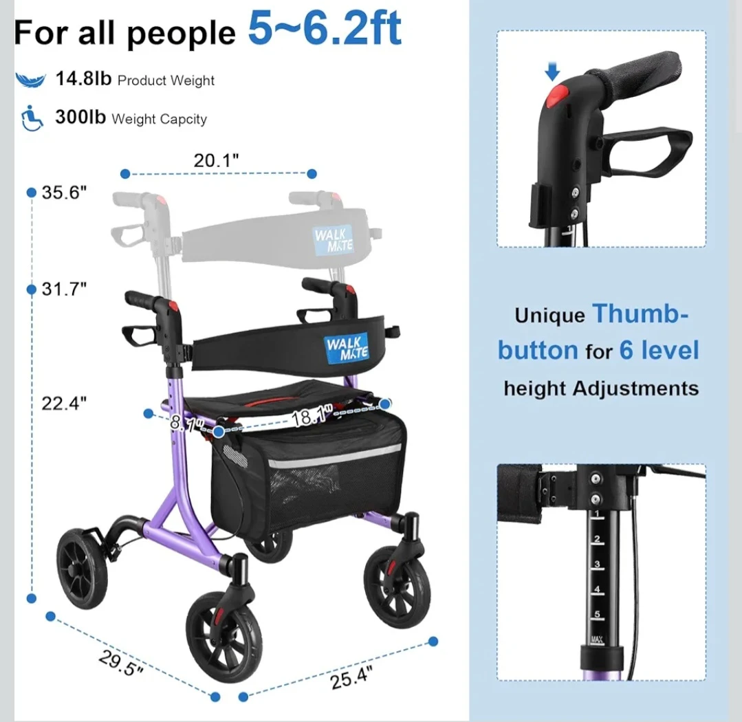 Walk Mate Folding Purple Walker(Brand New) - photo 3