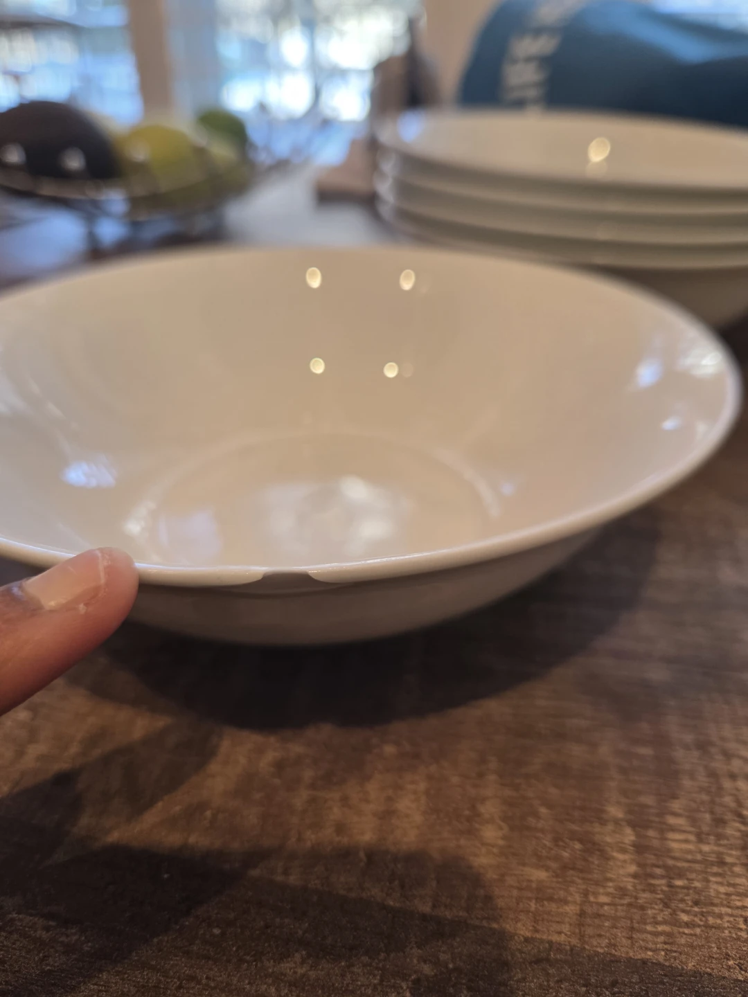 Set of 12 White Dinner Plates and 6 Bowls - photo 5