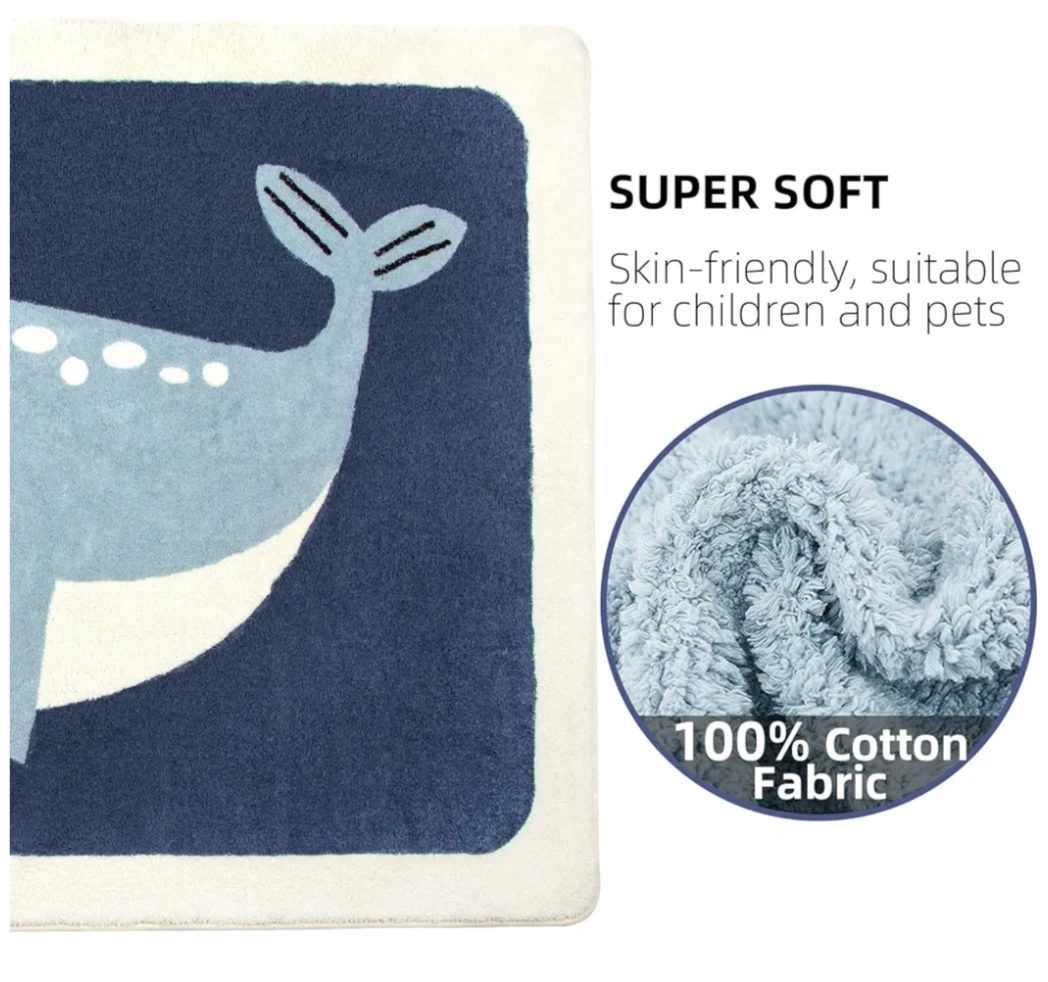 Whale Pattern Kids Rug - 35" x 59" - photo 4