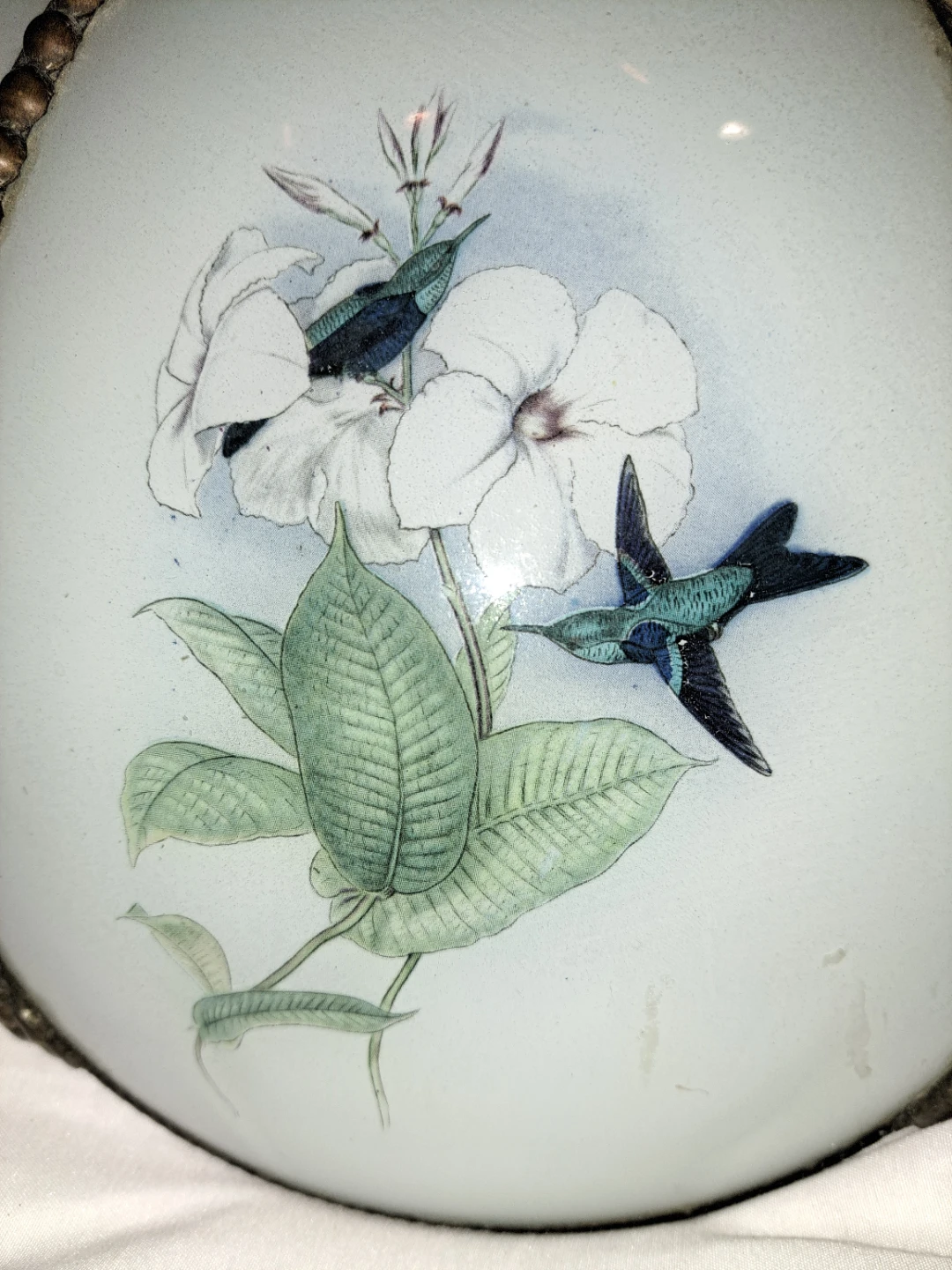 Vintage Floral Hummingbird ceiling fixture - photo 2