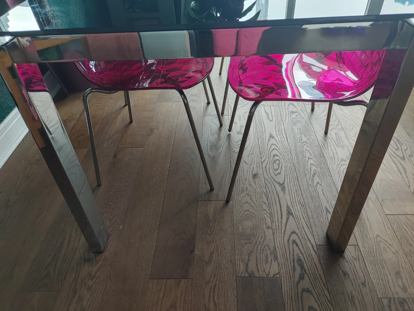 Calligaris Dining Table with Glass Top and Chrome Legs - photo 5