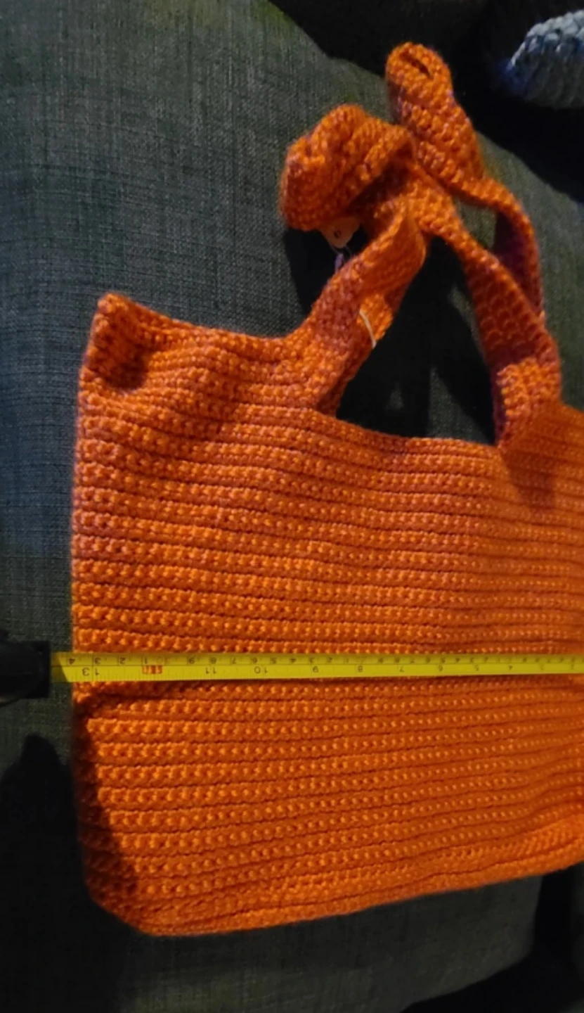 Handmade Crochet Orange Tote Bag - photo 3