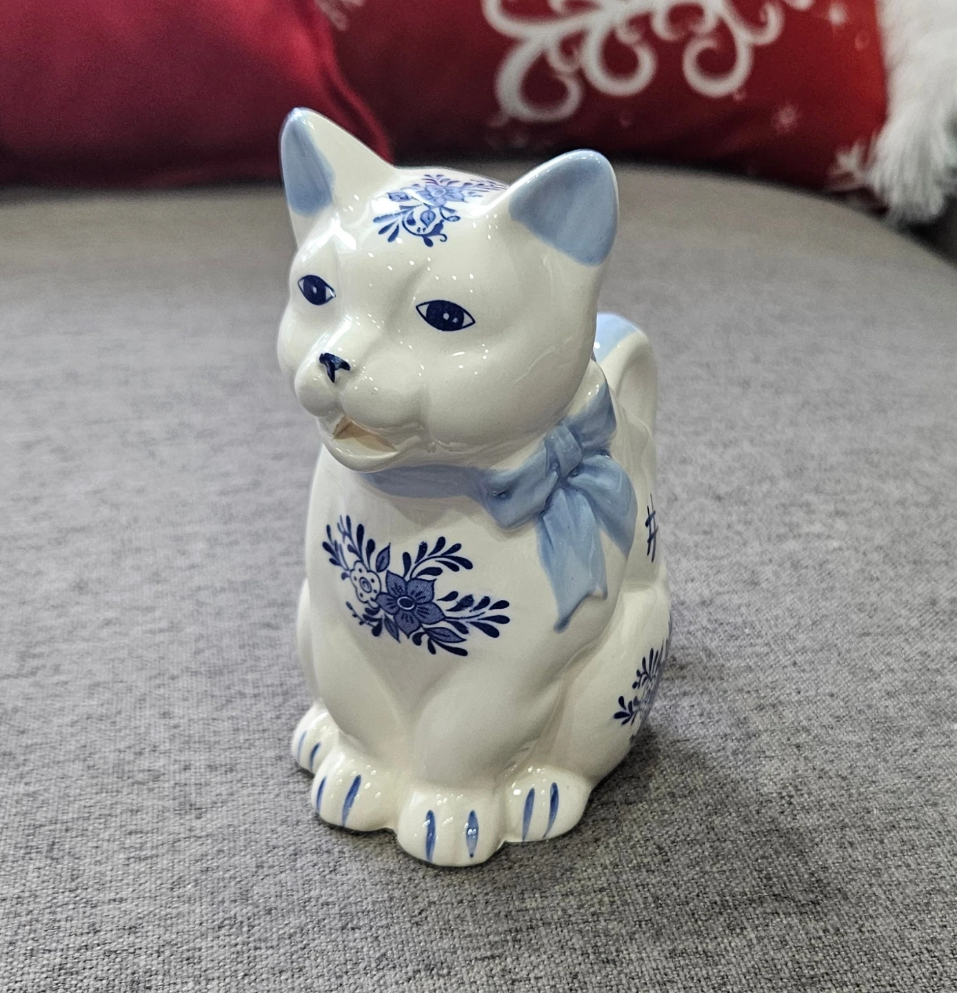Cat Creamer Pitcher - Blue & White - photo 2
