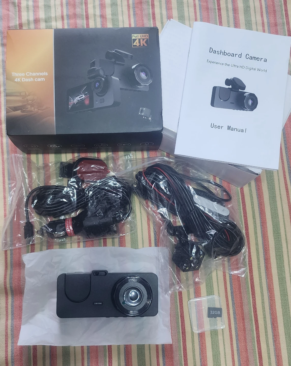 4K Dash Cam - 3 Channels, 32GB Card, Night Vision - photo 2