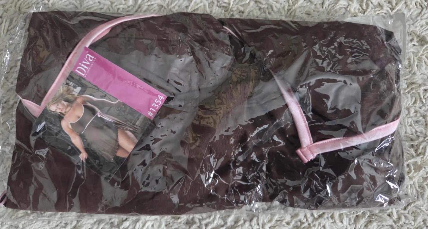 Babydoll & Thong Set Brown/Pink - photo 2