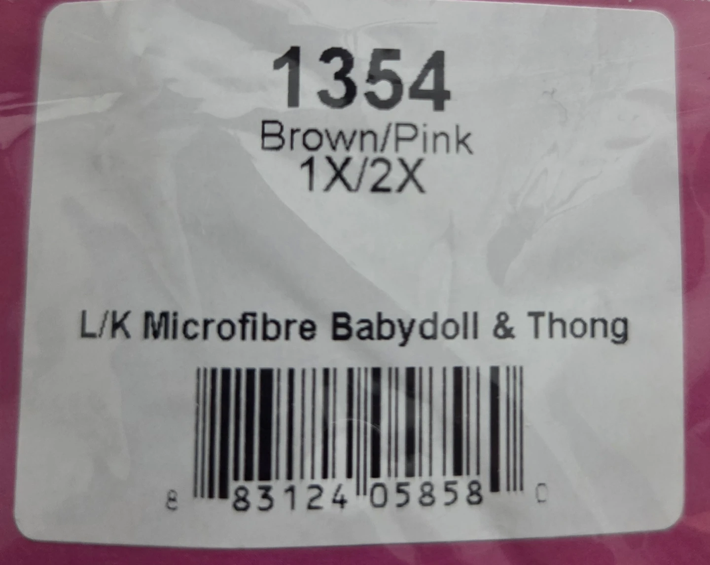 Babydoll & Thong Set Brown/Pink - photo 3
