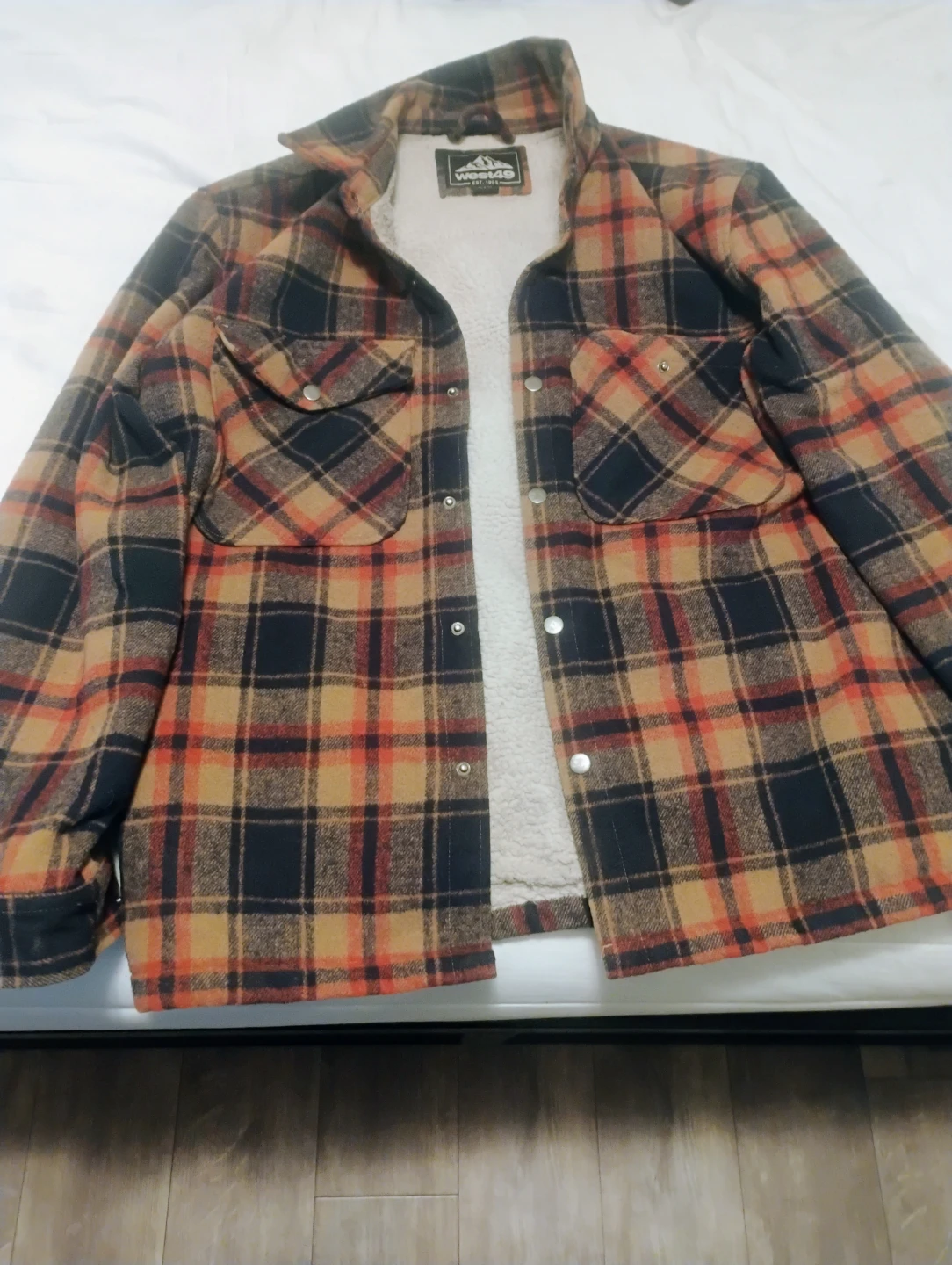 West49 Sherpa Lined Flannel Shirt Jacket - Size L