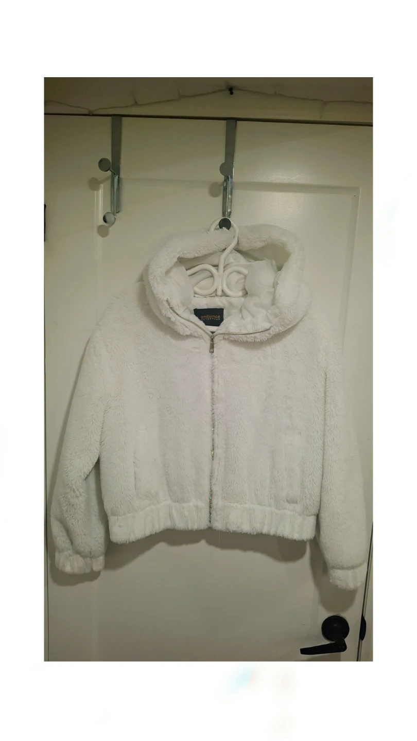 White Teddy Fleece Cropped Jacket - photo 3