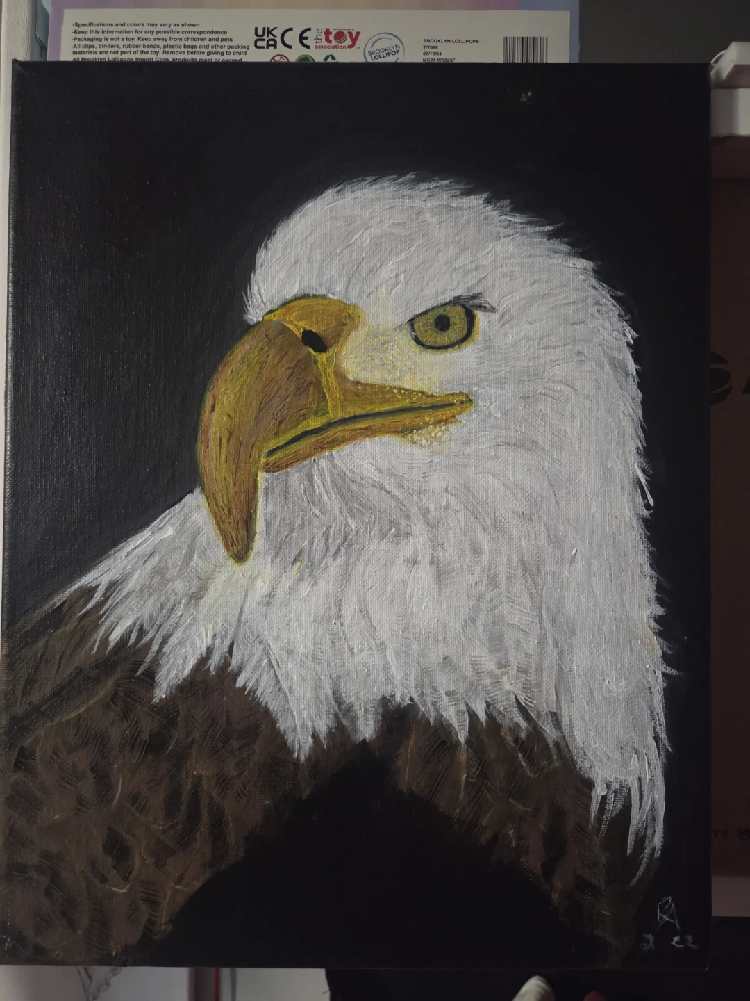 Eagle hand painted canva - photo 2