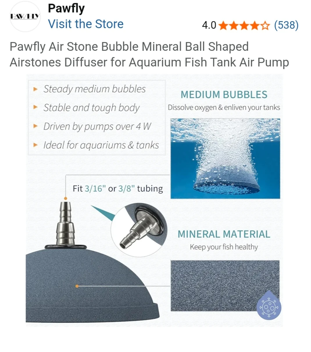 Pawfly Air Stone Bubble - Aquarium Fish Tank - photo 2