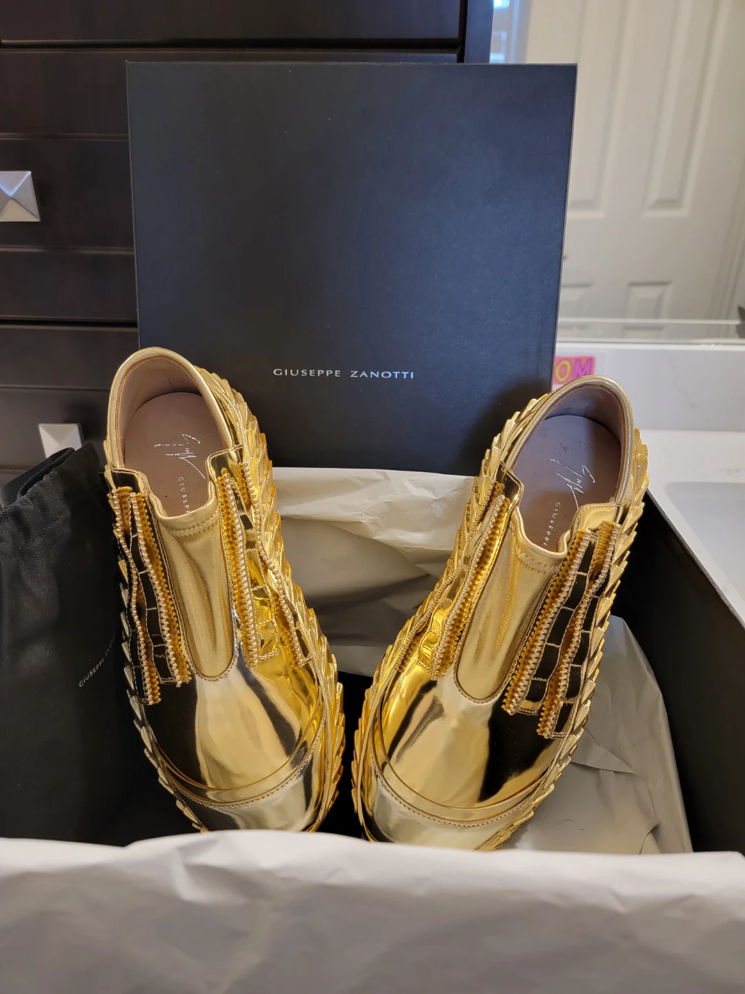 Giuseppe Zanotti Gold Sneakers - photo 3