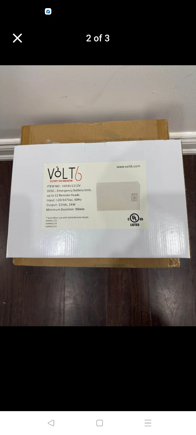 Volt6 Emergency Battery Unit V6EBU1212V - New in Box! - photo 3