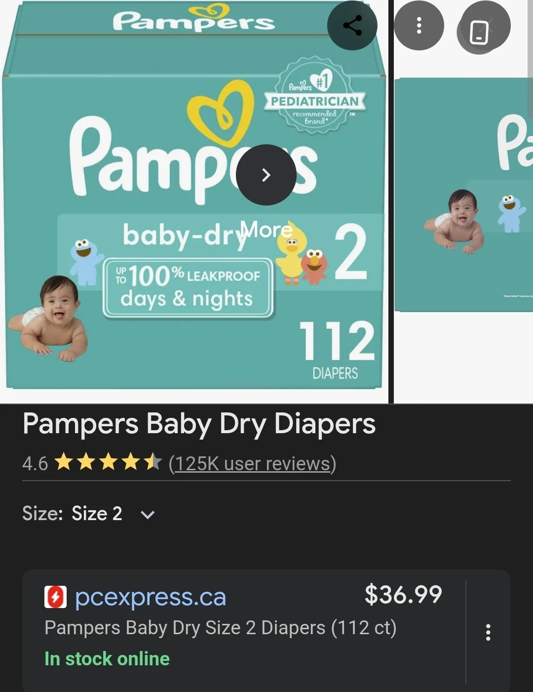 Pampers Baby Dry Size 2 Diapers (112 ct) - photo 3