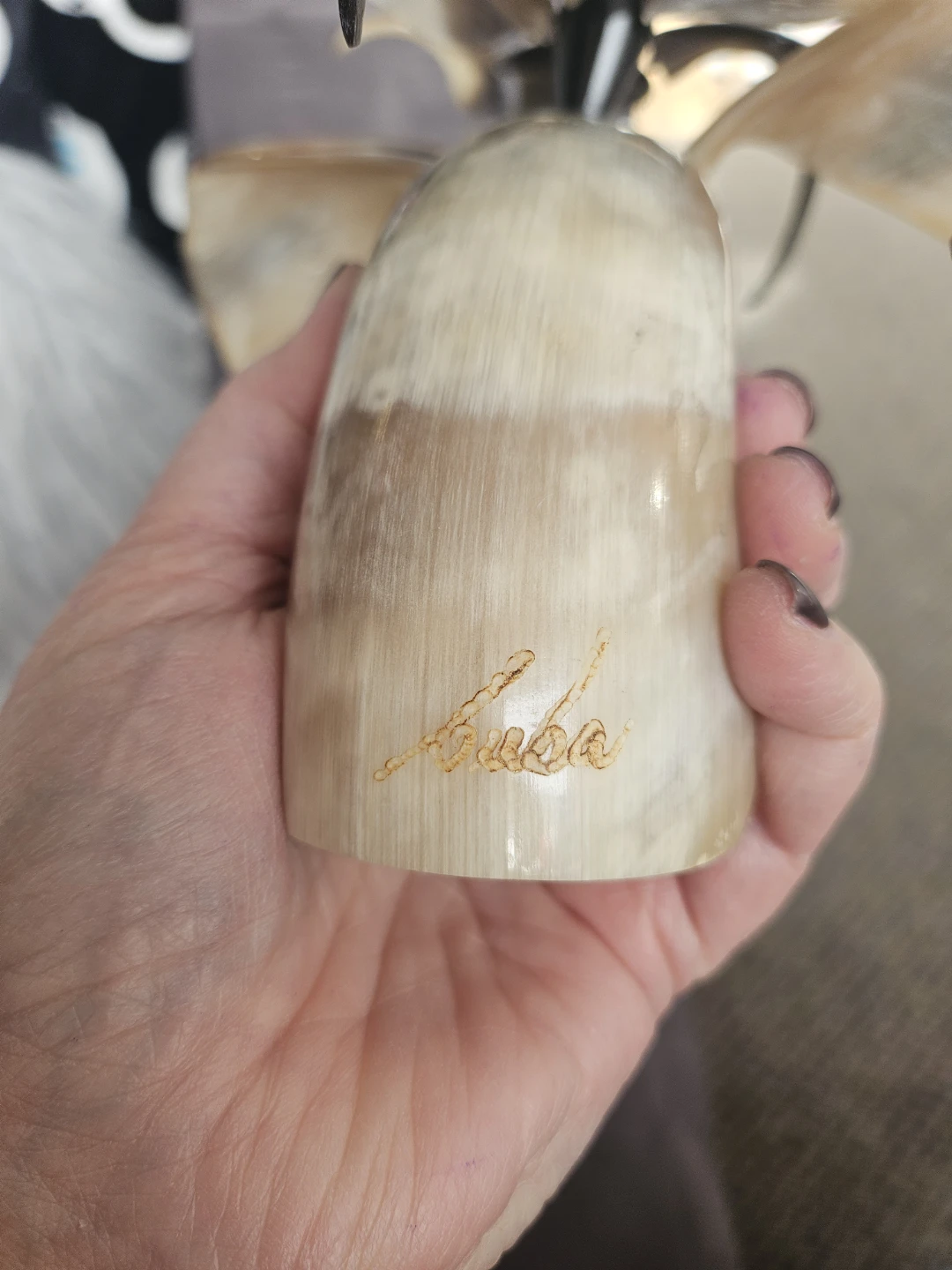 2 vintage Carved Horn Flower Sculpture - photo 4