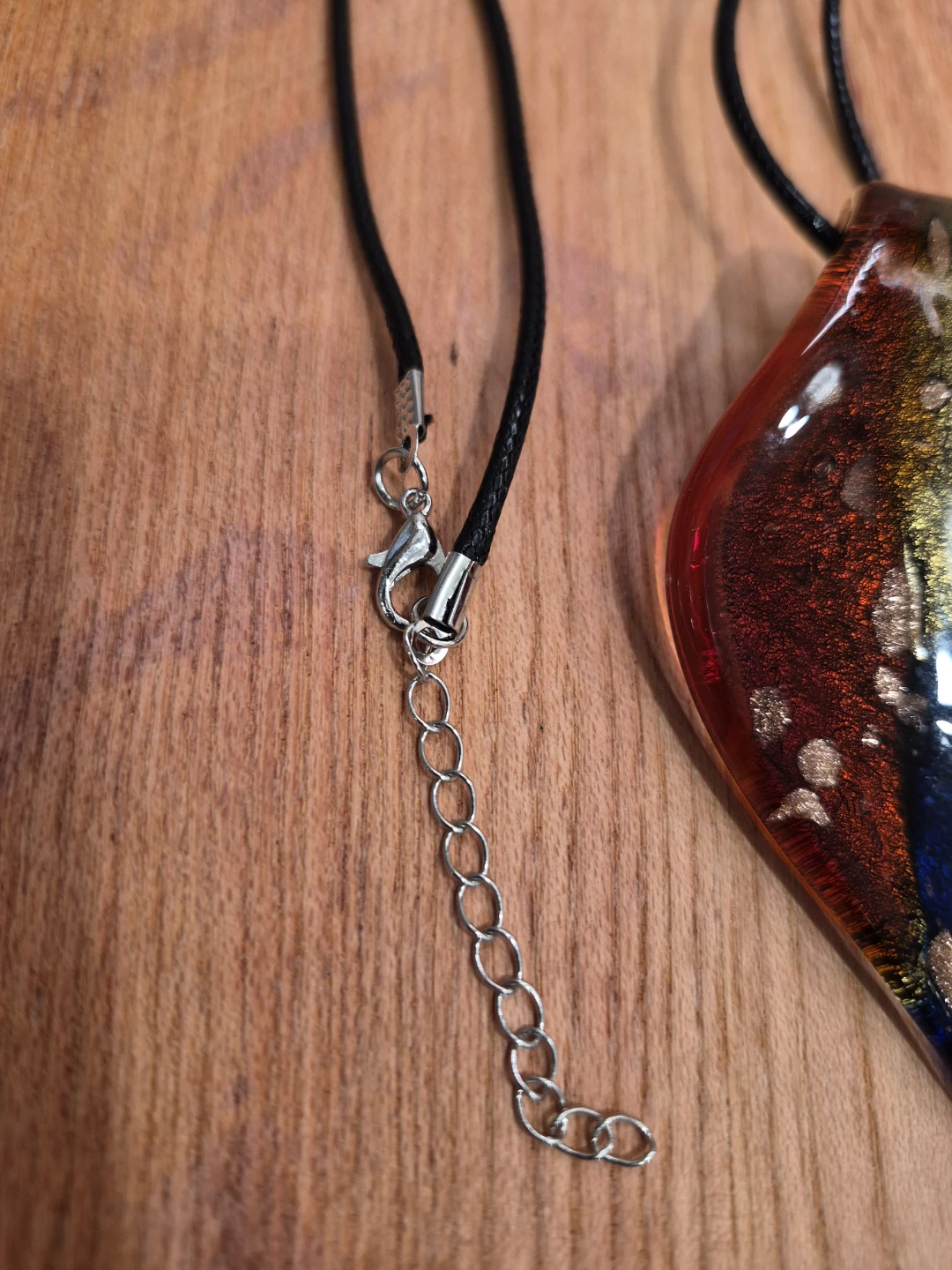 Beautiful Vintage 3" Glass Pentant 24" Necklace - photo 4