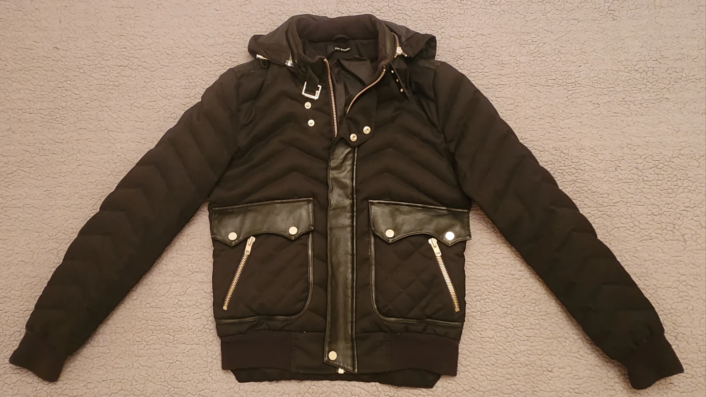 THE KOOPLES Black Quilted Puffer Jacket with Hood