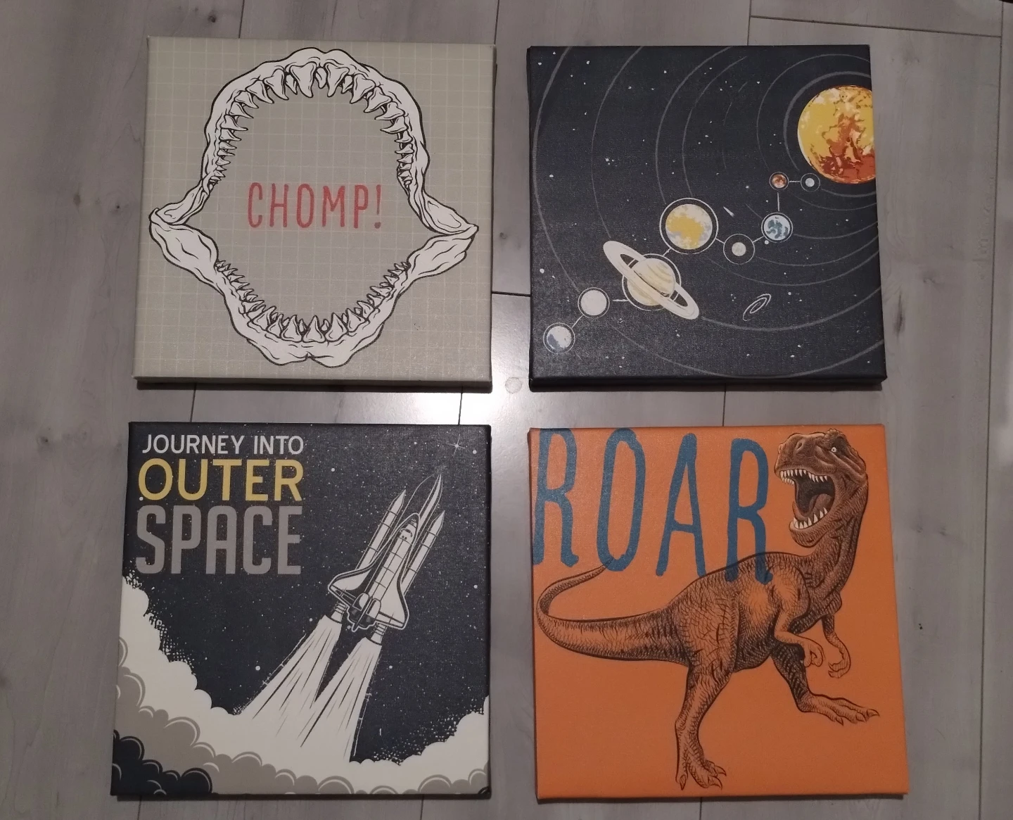 Set of 4 Kids Room Wall Canvases
