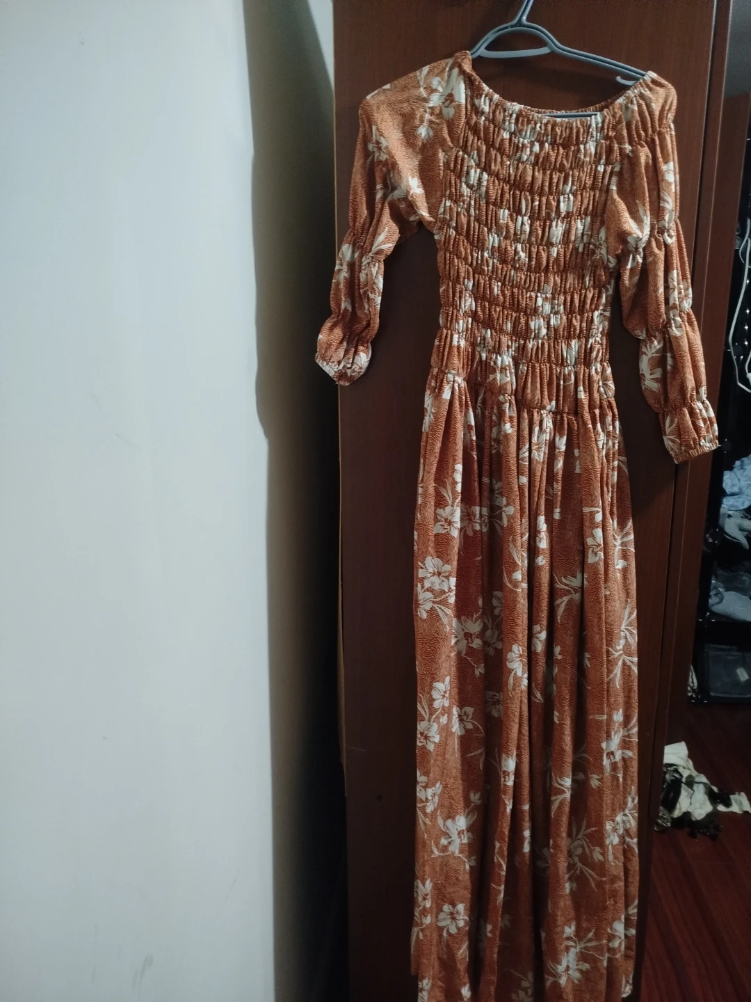 Floral Print Maxi Dress - Brown
