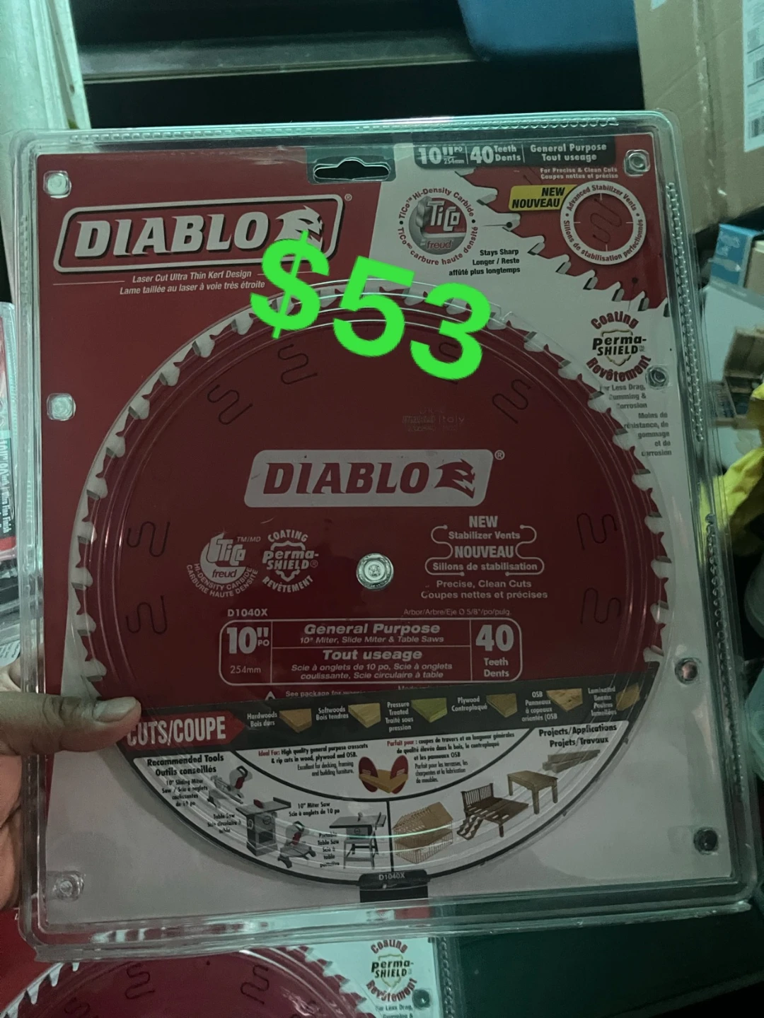 Diablo 10" 40T General Purpose Miter Saw Blade