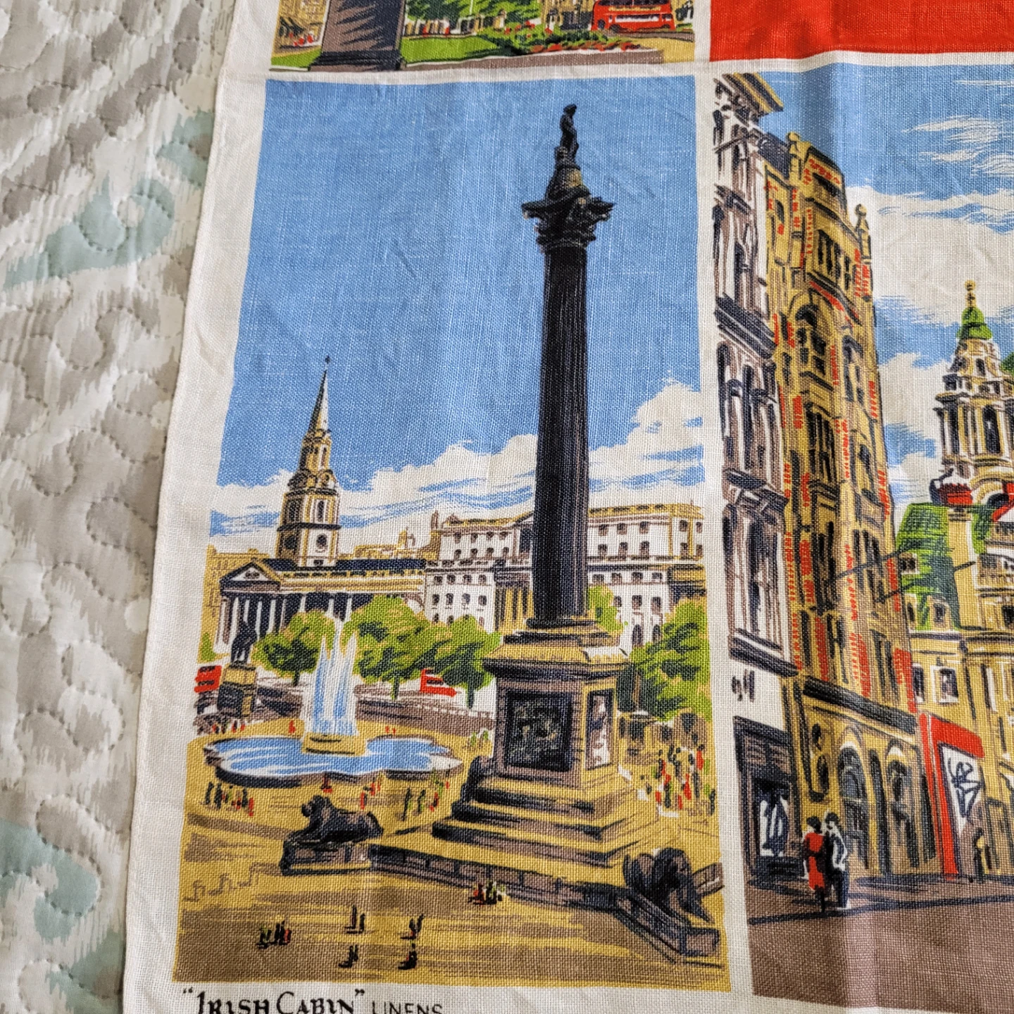 Vintage Irish Linen Kitchen Tea Towel 30"x20" London - photo 4